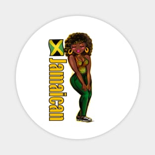 Womens Jamaican black girl woman cute funny Reggae Rasta Jamaica Magnet